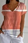 Casual Jersey Loose Striped T-Shirt