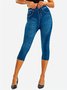 Regular Fit Casual Faux Denim Print Graphic Pants
