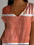 Casual Jersey Loose Striped T-Shirt
