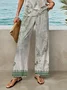 Women's Floral Print Casual Suspender Pants Two-Piece Set