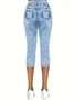 Regular Fit Casual Faux Denim Print Graphic Pants