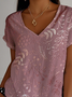 Casual V Neck Jersey Loose T-Shirt