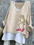 Loose Animal Linen T-Shirt