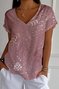 Casual V Neck Jersey Loose T-Shirt
