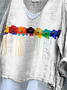 V Neck Floral Vintage T-Shirt