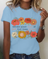 Retro floral mama quote Print T-Shirt