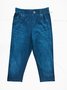 Regular Fit Casual Faux Denim Print Graphic Pants