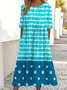 Casual Loose Crew Neck Dress With No