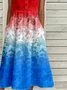Casual Gradient Pattern Dress With No