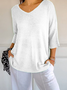 Women's Spring Simple Fashion Three-quarter Sleeve T-shirt