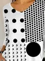 Women's Polka Dot Print Casual Three-quarter Sleeve T-shirt