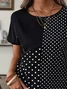 Women's Polka Dot Printed Casual Round Neck Short Sleeve T-Shirt