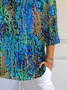 Women's Abstract Print Casual 3/4 Sleeve T-Shirt