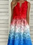 Casual Gradient Pattern Dress With No