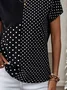 Women's Polka Dot Printed Casual Round Neck Short Sleeve T-Shirt