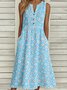 Casual Floral Loose Dress With No