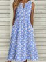 Casual Floral Loose Dress With No