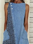 Women's Sleeveless Summer Blue Faux Denim Print Graphic Printing Crew Neck Daily Going Out Casual Maxi H-Line Fit & Flare Dress Dress