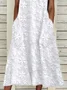 Women's Sleeveless Summer White Floral Printing Crew Neck Daily Going Out Casual Maxi H-Line Fit & Flare Dress Dress