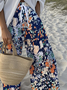 Casual Multicolor Block Loose Pants