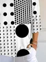 Women's Polka Dot Print Casual Three-quarter Sleeve T-shirt