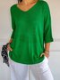 Women's Spring Simple Fashion Three-quarter Sleeve T-shirt