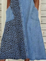 Women's Sleeveless Summer Blue Faux Denim Print Graphic Printing Crew Neck Daily Going Out Casual Maxi H-Line Fit & Flare Dress Dress