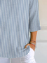 Women's Striped Print Casual Three-quarter Sleeve T-shirt