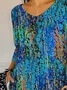 Women's Abstract Print Casual 3/4 Sleeve T-Shirt