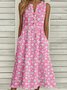 Casual Floral Loose Dress With No