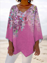 V Neck Floral Casual Blouse
