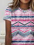Casual Multicolor Block Crew Neck T-Shirt