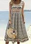 Floral Casual Dress With No