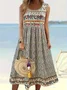 Floral Casual Dress With No