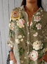 Casual Shirt Collar Loose Floral Shirt