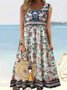 Regular Fit Cotton Floral Casual Dress With No