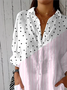 Loose Casual Polka Dots Shirt Collar Shirt