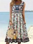 Regular Fit Cotton Floral Casual Dress With No