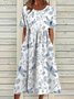 Casual Round Neck Half Sleeve Printed Dress