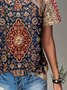 Women's Floral Print Casual Crew Neck Short Sleeve T-Shirt