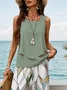 Women's Floral Print Casual Vest and Pants Two-Piece Set