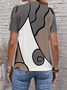 Women's Abstract Print Casual Round Neck Short Sleeve T-Shirt
