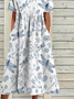 Casual Round Neck Half Sleeve Printed Dress
