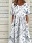 Casual Round Neck Half Sleeve Printed Dress