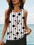 Women's Polka Dot Printed Casual Vest and Pants Two-Piece Set