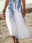 Women's Floral Print Casual V-Neck Short Sleeve Dress