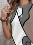 Women's Abstract Print Casual Round Neck Short Sleeve T-Shirt
