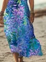 Women's Floral Print Casual V-Neck Short Sleeve Dress