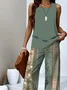 Regular Fit Casual Two-Piece Set With No