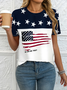 Women's In God We Trust Printed Casual Round Neck Short Sleeve T-Shirt